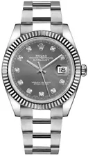 Rolex Datejust 41 Gray Diamond Dial Stainless Steel Luxury Mens Watch On Sale