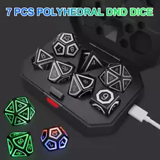 7Pcs LED DND Dice Set, Light Up Dice with USB Charging Box Role Playing