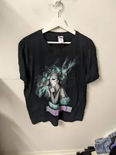 Lady Gaga Shirt Mens Large Black AOP Born This Way Tour Concert Pop Band Tee