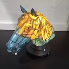 Tiffany Style Resin Stained Horse Head Table Lamp/Night Light 6”