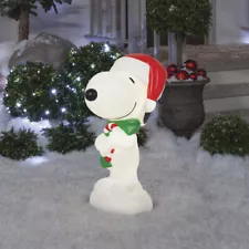 Christmas Lighted Retro 24" PEANUTS SNOOPY Blow Mold Holiday Yard Decor