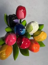 Set Of 9 Wooden Tulips~Decorative Flowers