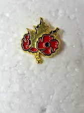 Canada Remembrance Day Canadian Maple Leaf Poppy Pin