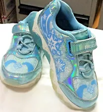 Girls size 8 Disney Frozen II, colorful sneakers with light up/blinking on side