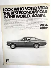 Print Ad Chevrolet Vega 1972 13 in x 10 in Car of the Year