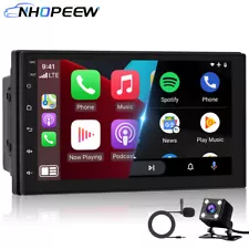 Apple CarPlay 7" Double 2Din Car Stereo Radio Android Auto Touch Screen + Camera