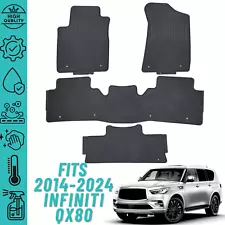 Floor Mats For Infiniti QX80 2014-2024 Heavy Duty All Weather Liner 3-Row Set (For: INFINITI QX80)