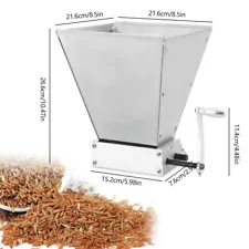 Used Grain Mill Homebrew Barley Grinder Malt Crusher Brewer 2 Roller with Hopper