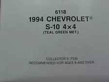 1994 CHEVROLET S-10 PICKUP 4X4 TEAL GREEN METTALIC NOS NEVER OUT OF THE BOX!