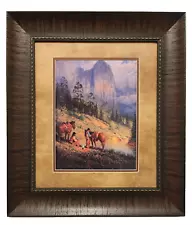 G. HARVEY "COWBOY COFFEE" FRAMED WITH RUSTIC FRAME