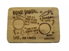 Dear Santa Wooden Board For Drink & Cookie & Rudolph's Carrot Christmas Eve Fun