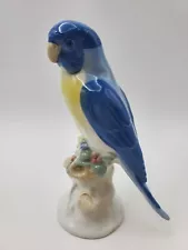 Porcelain Blue Parakeet Figurine