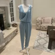 Zara Light Blue Sleeveless Denim Jumpsuit size S