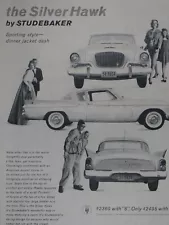 1959 Studebaker Silver Hawk Vintage Sporting Style Original Print Ad 8.5 x 11"