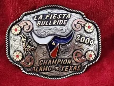 RODEO TROPHY CHAMPIONSHIP BUCKLE☆2009☆PROFESSIO BULL RIDING☆ALAMO TEXAS☆RARE☆754