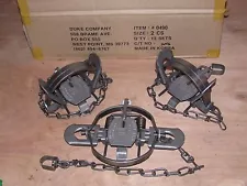 3 DUKE #2 COIL SPRING TRAPS RACCOON COYOTE BOBCAT FOX LYNX OTTER NEW SALE