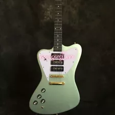 Unbranded Light Green Firebird Electric Guitar Left Handed Gold Hardware