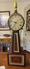 RARE Elmer Stennes 8 Day Banjo Wall Clock Weight Driven Estate Find