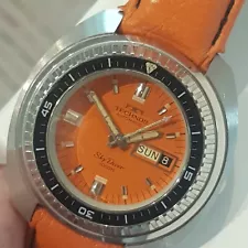 SERVICED 1974's Technos Sky Diver WR1000 100ATM AUTOMATIC WATCH-ONLY 1 FOR SALE!