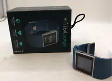 New ListingFitbit Surge Fitness Super Watch Activity Tracker - Blue Band Small