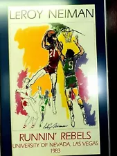 Scarce Leroy Neiman Runnin' Rebels University of Nevada Las Vegas 1983 18x30