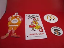 Lot of McDonald's Retro Memorabilia Ronald Pencil Case & Door Hanger Hamburglar