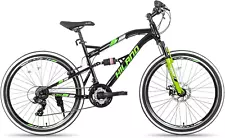 HILAND 26 Inch Adult Mountain Bike for Men and Women, Full-Suspension Mountain B