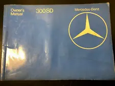 Original Mercedes Benz 300 SD Owner's Manual