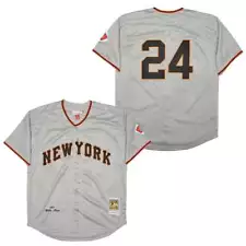 #24 Willie Mays Jersey Old Classic Style Gray Shirts Uniform