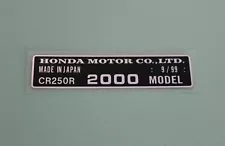 Honda CR250R 2000, 01, 02, 03, 04, 05 Model ID DATA sticker emblem TAG HEADTUBE (For: 1979 Honda CR250R)