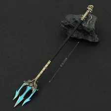 1/12 8.66'' Metal 3 Sprong Trident Miniature For Poseidon 6'' Action Figure Body