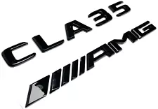 #2 BLACK CLA35 + AMG REPLACEMENT FOR MERCEDES REAR TRUNK EMBLEM BADGE DECAL (For: 2021 CLA35 AMG)