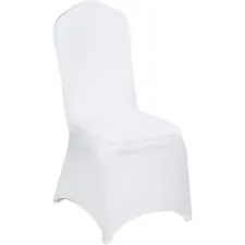 100PCS Spandex Stretch Chair Covers White for Wedding Party Banquet Decoration