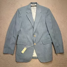 Vintage Brooks Brothers Sport Coat Mens 38S Light Blue Linen Jacket Blazer NOS