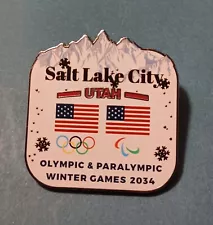 Paris Olympic Pin Paris 2024 Olympic Pin Salt Lake City 2034 Olympic Bid Pin SLC