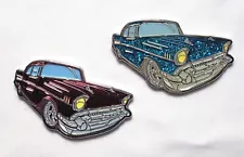 Two - Summer Classic Cars - Burgundy & Turquoise Finish New Unactivated Geocoins