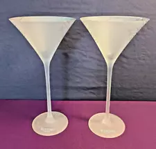 2 Belvedere Vodka Spectre James Bond 007 Frosted Martini Glasses Trees 9"