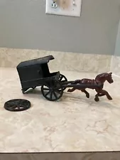 Vintage Cast Iron Amish Toy - Horse And Buggy - FOR PARTS