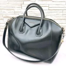 GIVENCHY ANTIGONA Tote Hand Bag Calfskin Leather Women Black Japan Used