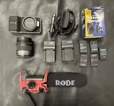 Black Magic Camera With Lens 5 Batteries And 2 Chargers Nice Hard Case