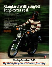 1973 HARLEY-DAVIDSON Z-90 ~ ORIGINAL PRINT AD