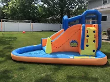 Banzai Sidewinder Falls Inflatable Water Park Play Pool with Slides and...