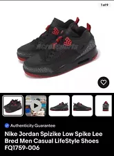 Nike Jordan Spizike Low Spike Lee Bred Men Casual LifeStyle Shoes