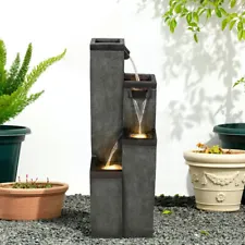 Modern Zen Resin Water Fountains for Indoor & Outdoor Garden Yard Patio Decor