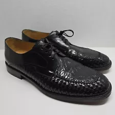 Giorgio's Palm Beach Men's Black Genuine Crocodile Derby Dress Shoes Size 10.5M