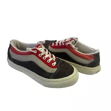 Rare Vintage VANS MADE IN USA Suede (Red Gray & White Colorway) Mens Size 6