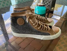 PF Flyers Center Hi Tweed Butterscotch Sneakers Unisex VHTF/ Mens 12 Womans 13.5