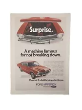 1972 FORD MAVERICK 2 Door Sedan PRINT AD Garage Shop Art Full Color