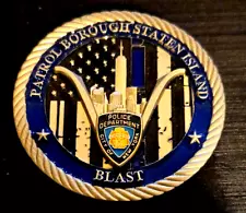 RARE NYPD STATEN ISLAND PATROL 3D 1.98" MINT CHALLENGE COIN LEO