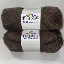 New 2 Skeins Of 3.5 Oz Tent Sale Soft Worsted Yarn In Color Mocha